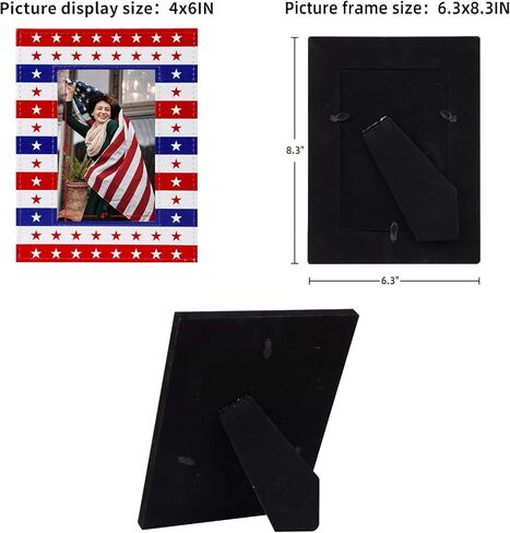 إطار صورة العلم الأمريكي من WaaHome لديكورات الرابع من يوليو، إطار صورة وطني لهدايا المواطنة الأمريكية، هدايا يوم الاستقلال للمحاربين القدامى للنساء والرجال in Kuwait