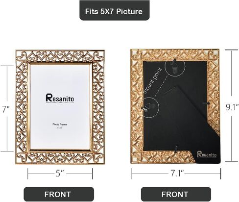 5x7 Metal Picture Frames(2 Pack), Gift Photo Frame with High Definition Glass, Love Heart Style Profile Display Photos for Wall or Tabletop for Home Office Hotel, Ancient Silver in Saudi Arabia