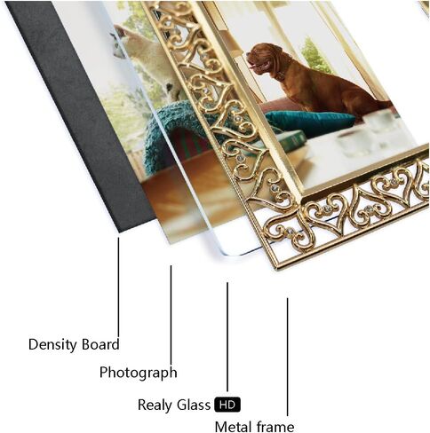 5x7 Metal Picture Frames(2 Pack), Gift Photo Frame with High Definition Glass, Love Heart Style Profile Display Photos for Wall or Tabletop for Home Office Hotel, Ancient Silver in Saudi Arabia