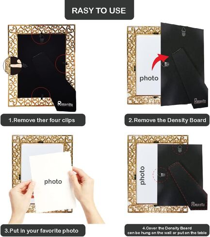 5x7 Metal Picture Frames(2 Pack), Gift Photo Frame with High Definition Glass, Love Heart Style Profile Display Photos for Wall or Tabletop for Home Office Hotel, Ancient Silver in Saudi Arabia