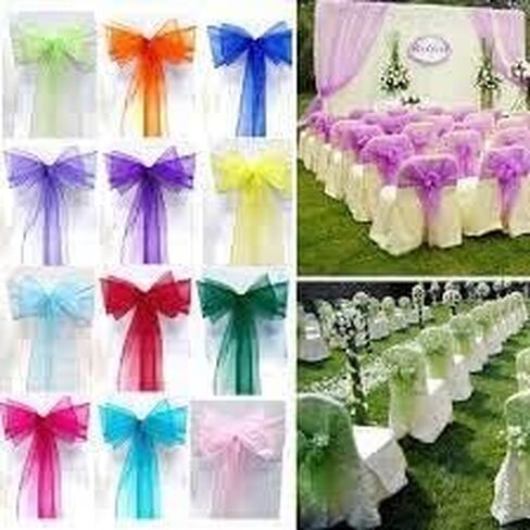 Chair Sashes Ties -Chair Ribbons- Bows for Wedding-Banquet Party Christmas and Events Decoration-(Multicolor-Pack-20) in Saudi Arabia