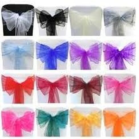 Chair Sashes Ties -Chair Ribbons- Bows for Wedding-Banquet Party Christmas and Events Decoration-(Multicolor-Pack-20) in Saudi Arabia