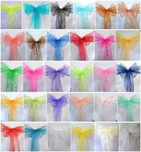 Chair Sashes Ties -Chair Ribbons- Bows for Wedding-Banquet Party Christmas and Events Decoration-(Multicolor-Pack-20) in Saudi Arabia