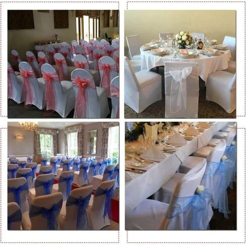 Chair Sashes Ties -Chair Ribbons- Bows for Wedding-Banquet Party Christmas and Events Decoration-(Multicolor-Pack-20) in Saudi Arabia