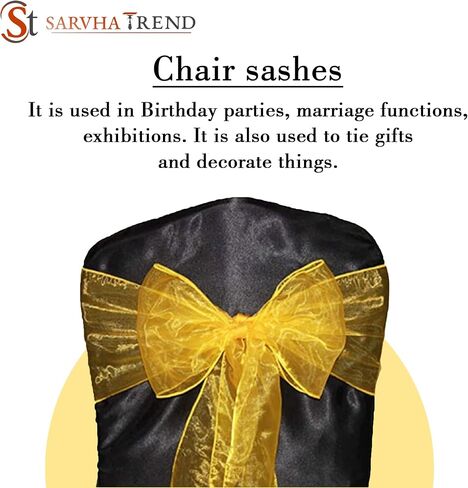 Chair Sashes Ties -Chair Ribbons- Bows for Wedding-Banquet Party Christmas and Events Decoration-(Multicolor-Pack-20) in Saudi Arabia