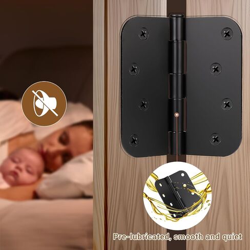 KNOBWELL 3 Pack Black Door Hinge 4 inch, Exterior and Interior Door Hinges for Residential, Entry Way, Gate Door and Garage in Saudi Arabia