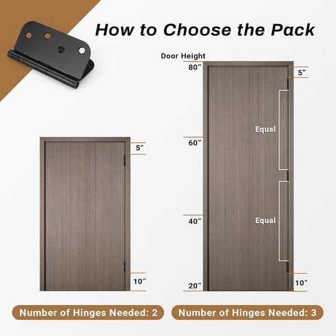 KNOBWELL 3 Pack Black Door Hinge 4 inch, Exterior and Interior Door Hinges for Residential, Entry Way, Gate Door and Garage in Saudi Arabia