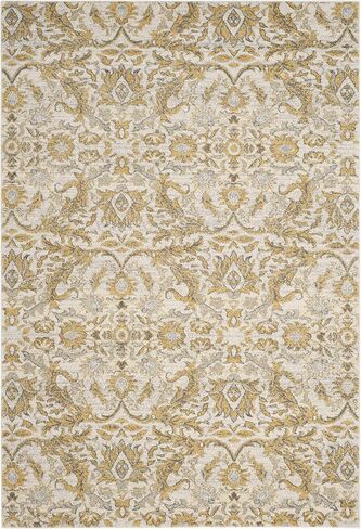 سجادة منطقة SAFAVIEH Evoc Collection - 8 × 10 بوصة، عاجي وذهبي، تصميم شرقي أنيق، لا يتساقط ويسهل العناية به، مثالي للمناطق ذات حركة المرور العالية في غرفة المعيشة وغرفة النوم (EVK238S) in Saudi Arabia