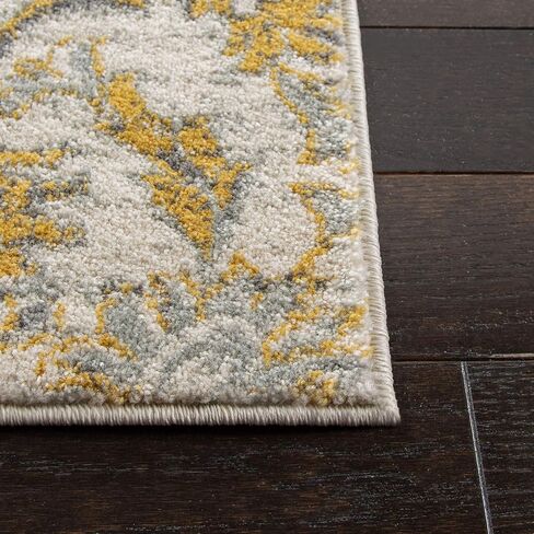 سجادة منطقة SAFAVIEH Evoc Collection - 8 × 10 بوصة، عاجي وذهبي، تصميم شرقي أنيق، لا يتساقط ويسهل العناية به، مثالي للمناطق ذات حركة المرور العالية في غرفة المعيشة وغرفة النوم (EVK238S) in Saudi Arabia