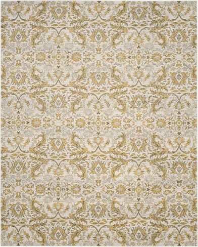 سجادة منطقة SAFAVIEH Evoc Collection - 8 × 10 بوصة، عاجي وذهبي، تصميم شرقي أنيق، لا يتساقط ويسهل العناية به، مثالي للمناطق ذات حركة المرور العالية في غرفة المعيشة وغرفة النوم (EVK238S) in Saudi Arabia