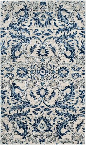 سجادة منطقة SAFAVIEH Evoc Collection - 8 × 10 بوصة، عاجي وذهبي، تصميم شرقي أنيق، لا يتساقط ويسهل العناية به، مثالي للمناطق ذات حركة المرور العالية في غرفة المعيشة وغرفة النوم (EVK238S) in Saudi Arabia