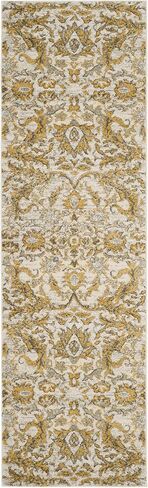 سجادة منطقة SAFAVIEH Evoc Collection - 8 × 10 بوصة، عاجي وذهبي، تصميم شرقي أنيق، لا يتساقط ويسهل العناية به، مثالي للمناطق ذات حركة المرور العالية في غرفة المعيشة وغرفة النوم (EVK238S) in Saudi Arabia