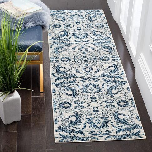 سجادة منطقة SAFAVIEH Evoc Collection - 8 × 10 بوصة، عاجي وذهبي، تصميم شرقي أنيق، لا يتساقط ويسهل العناية به، مثالي للمناطق ذات حركة المرور العالية في غرفة المعيشة وغرفة النوم (EVK238S) in Saudi Arabia