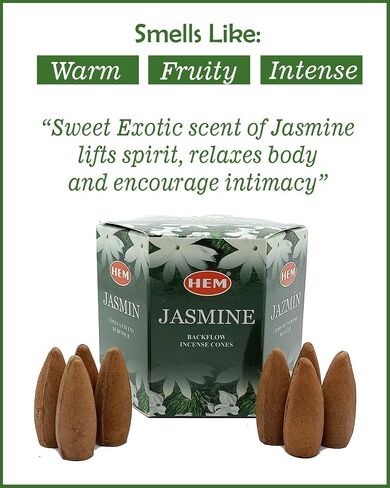 Hem Backflow Incense Cones for Waterfall (3 Types, 120 Cone Incense) - Rose Cones, Jasmine Incense Cones & Lavender Incense Cones | Strong Heavenly Scent with Thick White Incense Fountain in Saudi Arabia