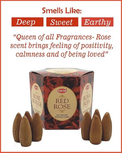 Hem Backflow Incense Cones for Waterfall (3 Types, 120 Cone Incense) - Rose Cones, Jasmine Incense Cones & Lavender Incense Cones | Strong Heavenly Scent with Thick White Incense Fountain in Saudi Arabia