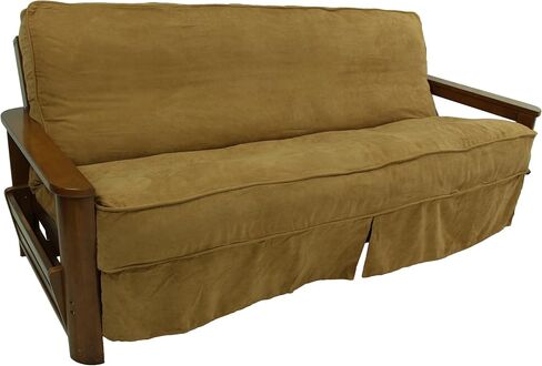 Blazing Needles Solid Microsuede Double Corded 8" to 9" Futon Slipcover, Full, Lemon in Saudi Arabia