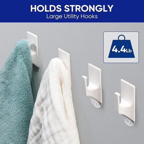 Wall Hooks 4.4lb/2KG(Max load) Removable Hooks, Waterproof and Oilproof, suitable for Bathroom, Kitchen, damage-free Hooks, No Tools Wall Hooks for Hanging Christmas 2 PCS/PACK in Saudi Arabia