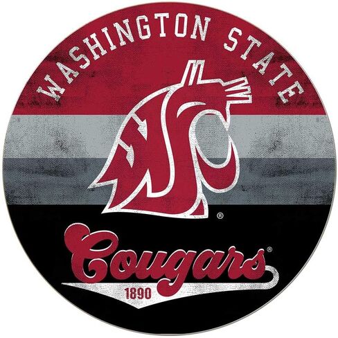 Washington State Cougars Multi-Color Retro Circle Sign, 20x20 Inches, Cougars Decor for Dorm Room, Bedroom, Fan Cave, Living Room; Display Your Team Spirit with This Unique Washington State Cougars Wall Art in Saudi Arabia