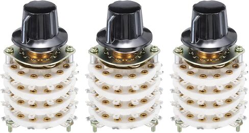 MECCANIXITY 4P8T Rotary Switch 4 Pole 8 Position Band Selector 4 Deck for TV Radio Home Machine 3 Pcs in Saudi Arabia