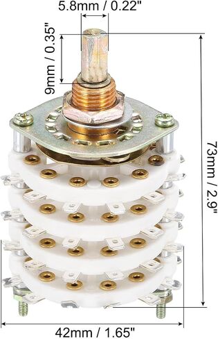 MECCANIXITY 4P8T Rotary Switch 4 Pole 8 Position Band Selector 4 Deck for TV Radio Home Machine 3 Pcs in Saudi Arabia