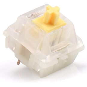 GATERON Cap Milky Yellow Keyboard Switches, RGB LED Linear Pre Lubed 5 Pin 50gf Key Switches for MX Mechanical Keyboard (Yellow,35PCS)