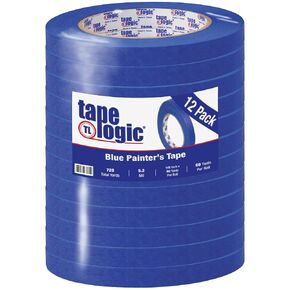 Tape Logic (72 Pack Blue Painter's Tape, 1/2 Inch x 60 Yards, Multi-Surface, Easy Removal and Residue Free (TLT9333000)