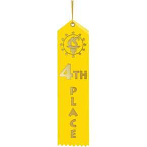Crown Awards Place Ribbon, 2" x 8" 4th Place Award Ribbon, 25 Pack Prime