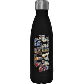 Star Wars Epic Logo 17 oz Stainless Steel Water Bottle, 17 Ounce, Multicolored