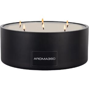 Aroma360 - شمعة ماي واي 50 أونصة - شموع معطرة فاخرة بالزيوت العطرية - خشب الصندل المورق وأرز فرجينيا الدافئ والسوسن - العلاج العطري - شموع الصويا - حرق 295 ساعة in Kuwait