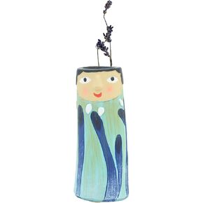 Spring Bud Vases, Bohemian Family Face Vase Boho Cute Home Decor, Character Vase Flower Plant Holder Bathroom Shelf Decor for House Decor Living Room Wedding Centerpieces (F)