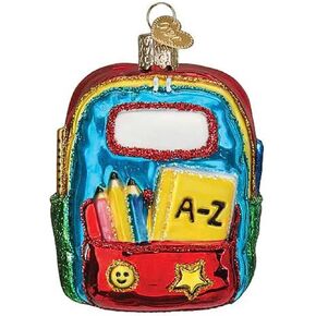 Old World Christmas First Day of School Glass Hanging Ornament