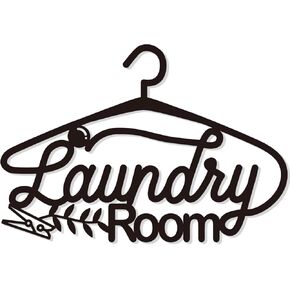 Laundry Black Decor Sign, Farmhouse Metal Wall Art Decoration, Rustic and Elegant Laundry Room Hanging Decor, Optional Size, Black Rack Shape (Medium)