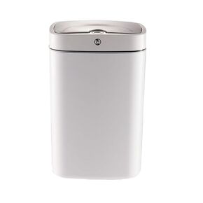 Sensor Trash Can Automatic Trash Can Garbage Can 4.7 Gallon Metal Touchless Automatic Pearl White Waste Bin for Office Bathroom
