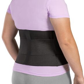 BraceAbility Elastic Low Back Brace - Compression Lower Back Support Belt for Sciatica, Heavy Lifting at Work, Herniated Disc, Workouts, Sleeping, Lumbar Support, Lower Back Pain in Women and Men (L)