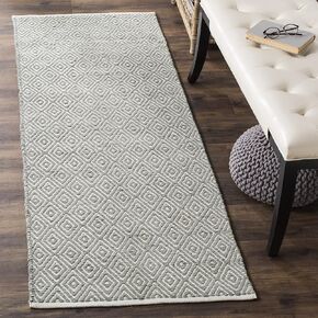 SAFAVIEH Boston Collection 8' x 10' Grey BOS682E Handmade Flatweave Cotton Area Rug