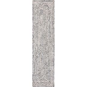 SAFAVIEH Braided Collection Area Rug - 5' x 8', Blue & Ivory, Handmade Farmhouse Cotton, Ideal for High Traffic Areas in Living Room, Bedroom (BRD260M)