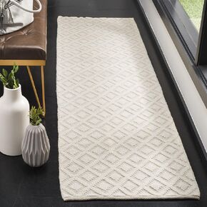 SAFAVIEH Vermont Collection Runner Rug - 2'3" x 10', Ivory, Handmade Wool & Cotton, Ideal for High Traffic Areas in Living Room, Bedroom (VRM104A)