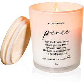 Elly & Grace - Scented Glass Soy Candle with Inspirational Bible Verse - Christian Gifts for Women Scented Candles for Home Thinking of You Gifts for Women Candles Gifts for Women (Hope)