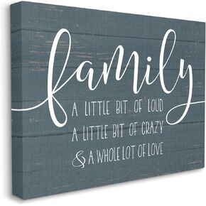 Stupell Industries Family Loud Crazy Love Canvas Wall Art Design By Lettered and Lined