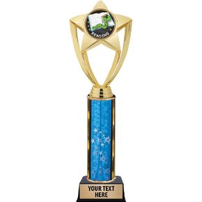 Crown Awards Reading Trophies, 11" Gold Star Reading Book Worm Trophy with Engraving Included Prime