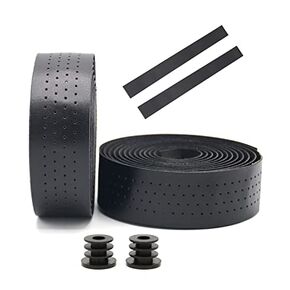 PU Bike Handlebar Tape, Self-Adhesive Bicycle Bar Tape, Grip Tape for Handles, Road Bike Bar Wrap (2 Rolls, 2.8 mm) (Black)