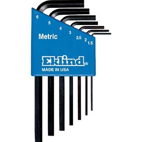 EKLIND 10507 Hex-L Key allen wrench - 7pc set Metric MM sizes 1.5-6 Short series