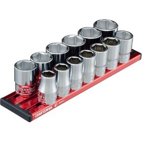 CRAFTSMAN V-SERIES Socket Set, Deep SAE, 1/2 Inch Drive, 13 Piece (CMMT17395V)