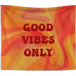 Knibeo Abstract Groovy Hippie Tapestry, Retro 70s 80s Home Decor Aesthetic, 50x60 Inch Preppy Tapestries Wall Hangings, Hippie Wall Decor, Orange Living Room Decor, Trendy Room Decor