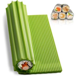 Sushi Making Kit, Premium Silicone Sushi Mat Sushi Rolling Mat for Beginner Sushi Kids 8.6 x 7.8 Inch
