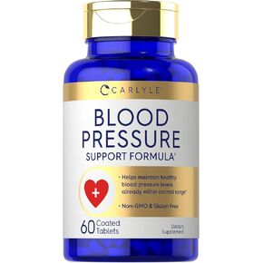 Carlyle Blood Pressure Supplements | 60 Coated Tablets | Blood Pressure Support Formula | Vegetarian, Non-GMO, Gluten Free