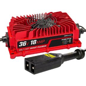 FORM 36 Volt Battery Charger with D Style Plug for EZGO TXT Golf Cart - 36V 18AMP LiFePO4, Lead Acid (Lithium/Lead Acid D-Style Plug)