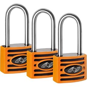 Padlock 2.5 Inch Long Shackle Padlocks Keyed Alike 1-1/4" (30mm) Wide Lock Body, Small Locks for School Gym Locker, Sports Locker, Fence, Gate, Toolbox, Case, Hasp Storage(3 Pack Blue)