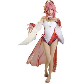 haikyuu المرأة الرسن قطعة واحدة ملابس السباحة الجانب الدانتيل يصل شاطئ ثوب السباحة مع تنورة الشيفون in Kuwait