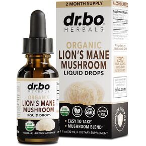Lions Mane Mushroom Supplement Drops - Organic Lion's Mane Mushroom Liquid Tincture for Focus, Fog, Brain Health Supplements - Vegan Herbal Nervine, Nootropic Organic Lions Mane Supplement Extract 1oz